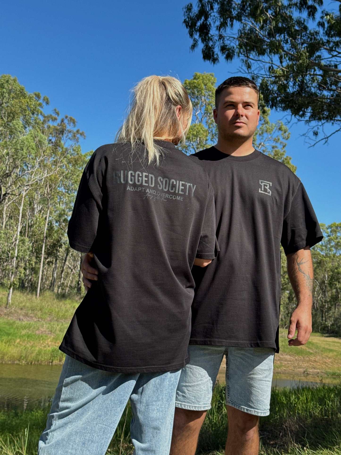 PREMIUM ADAPT & OVERCOME BLACK ON BLACK TEE